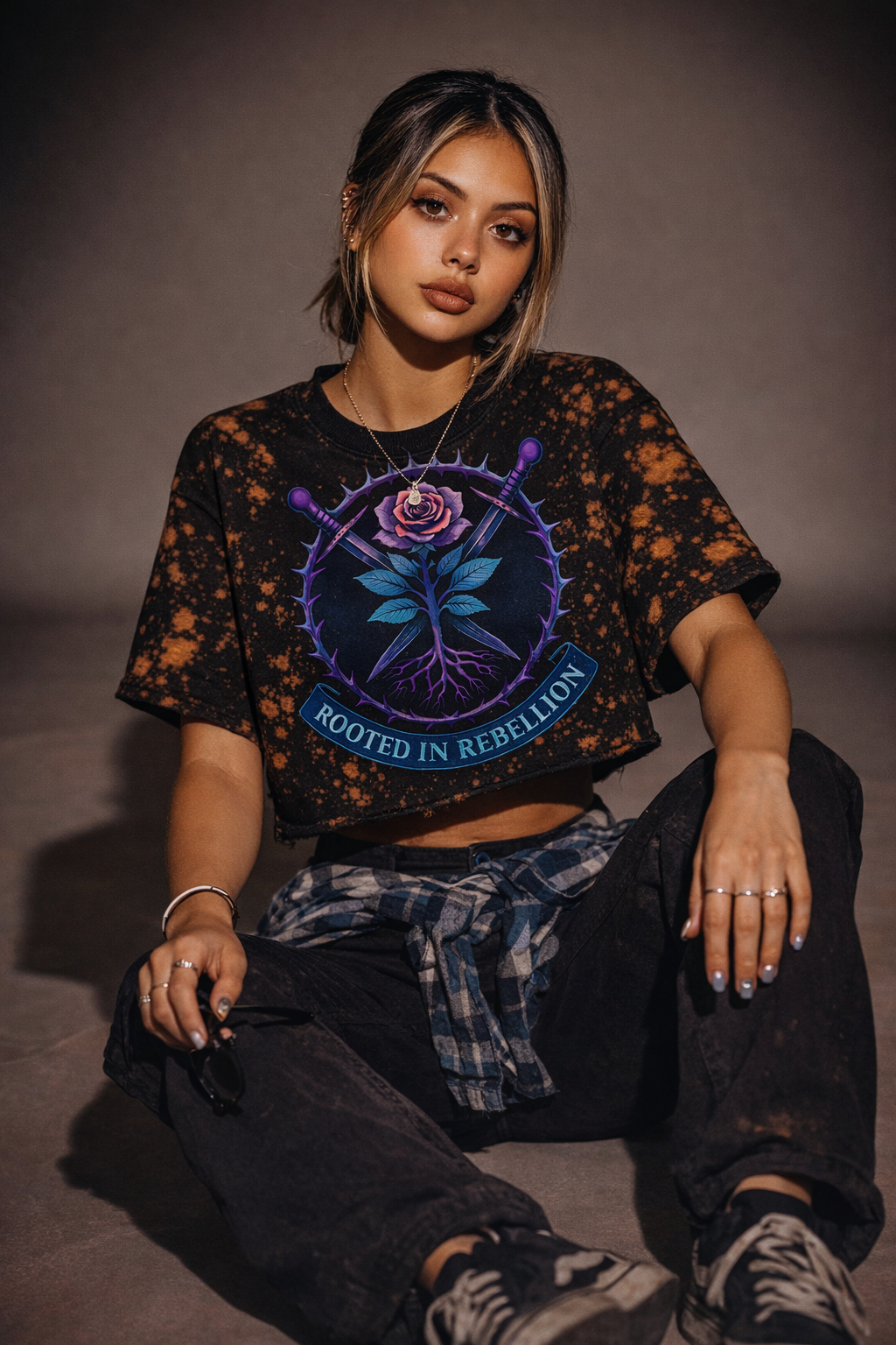 Petal of Honor — Rooted in Rebellion Cropped Tee