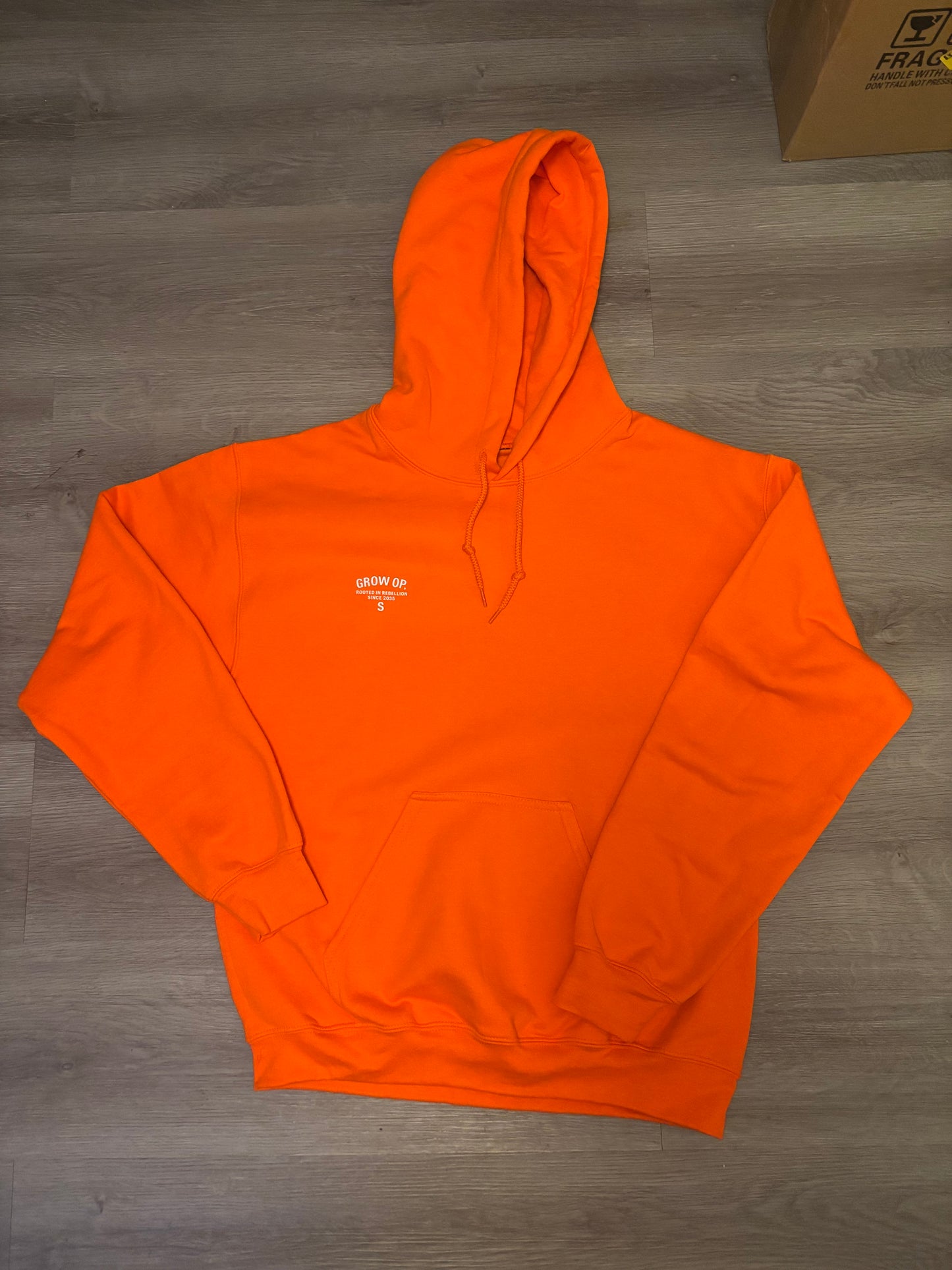 Grow Op. “Rooted in Rebellion” Hoodie – Blaze Orange