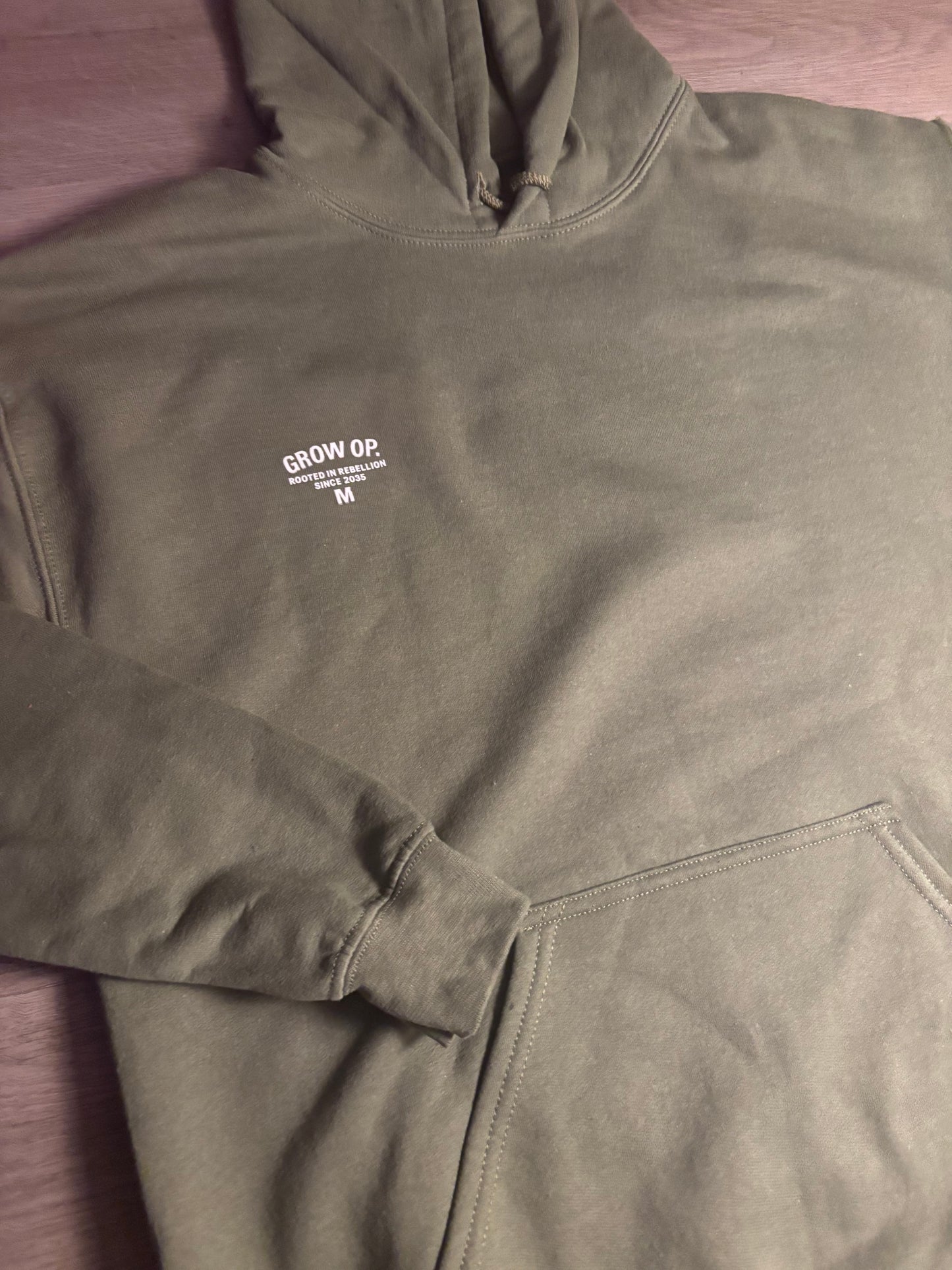 Grow Op. “Rooted in Rebellion” Hoodie – Olive