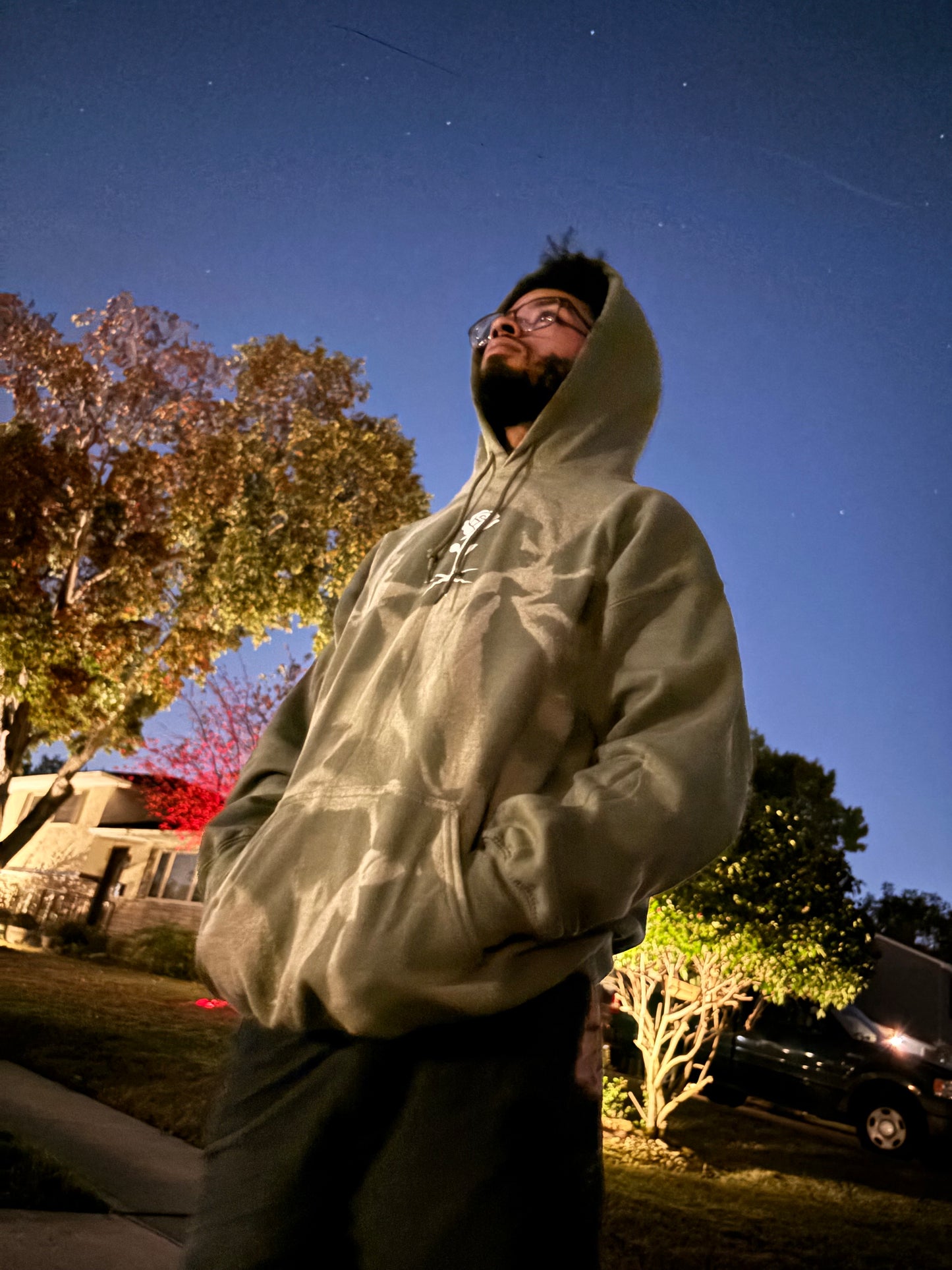 Rooted Rose Hand-Dye Hoodie – Olive/White