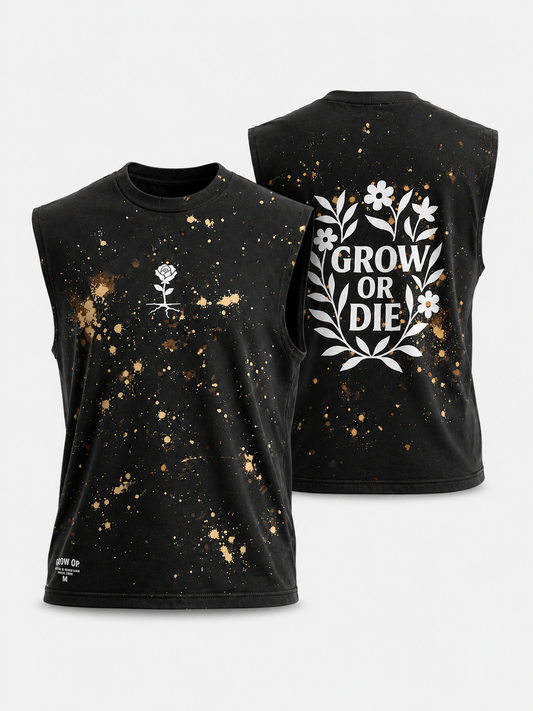 GROW OR DIE Hand-Dyed Muscle Tee