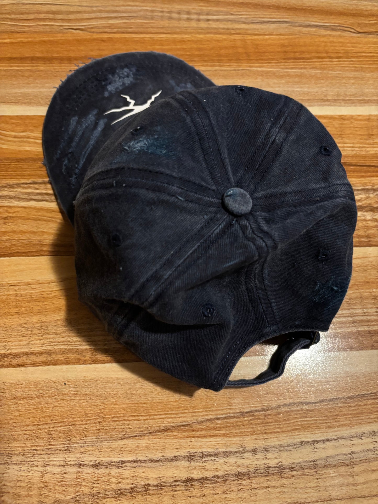 GROW OP — Blue Jean Washed Cracked Rose Distressed Dad Hat