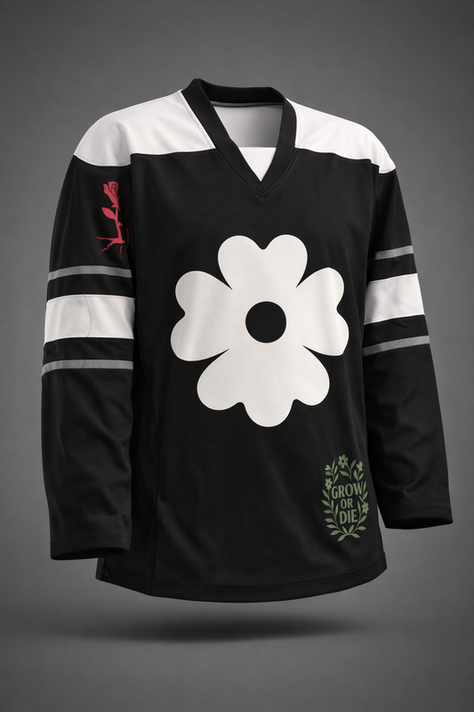 Grow Op. Hockey Jersey – Black/White/Olive