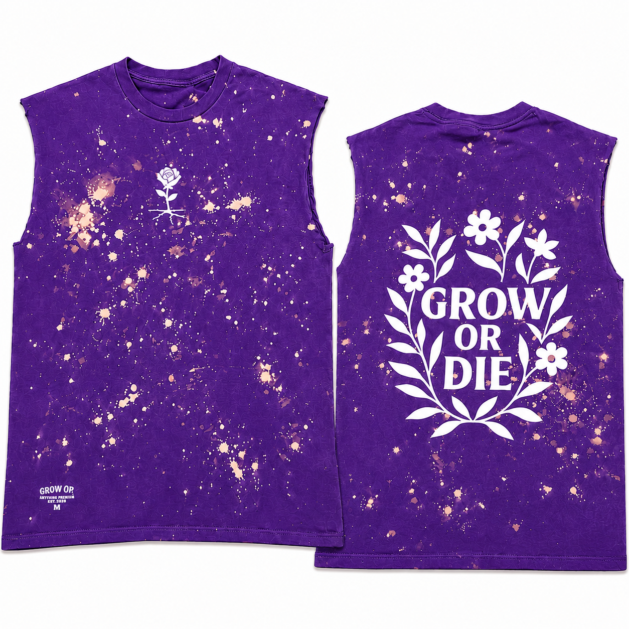 GROW OR DIE Hand-Dyed Muscle Tee