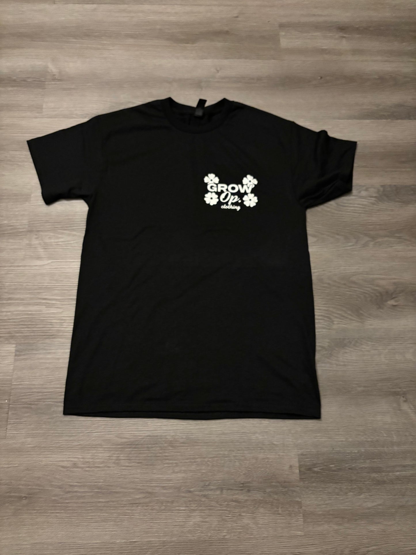 Grow Op. Floral Logo Tee – Black