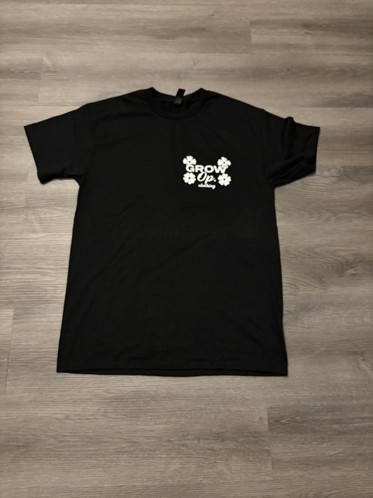 Grow Op. Floral Logo Tee – Black