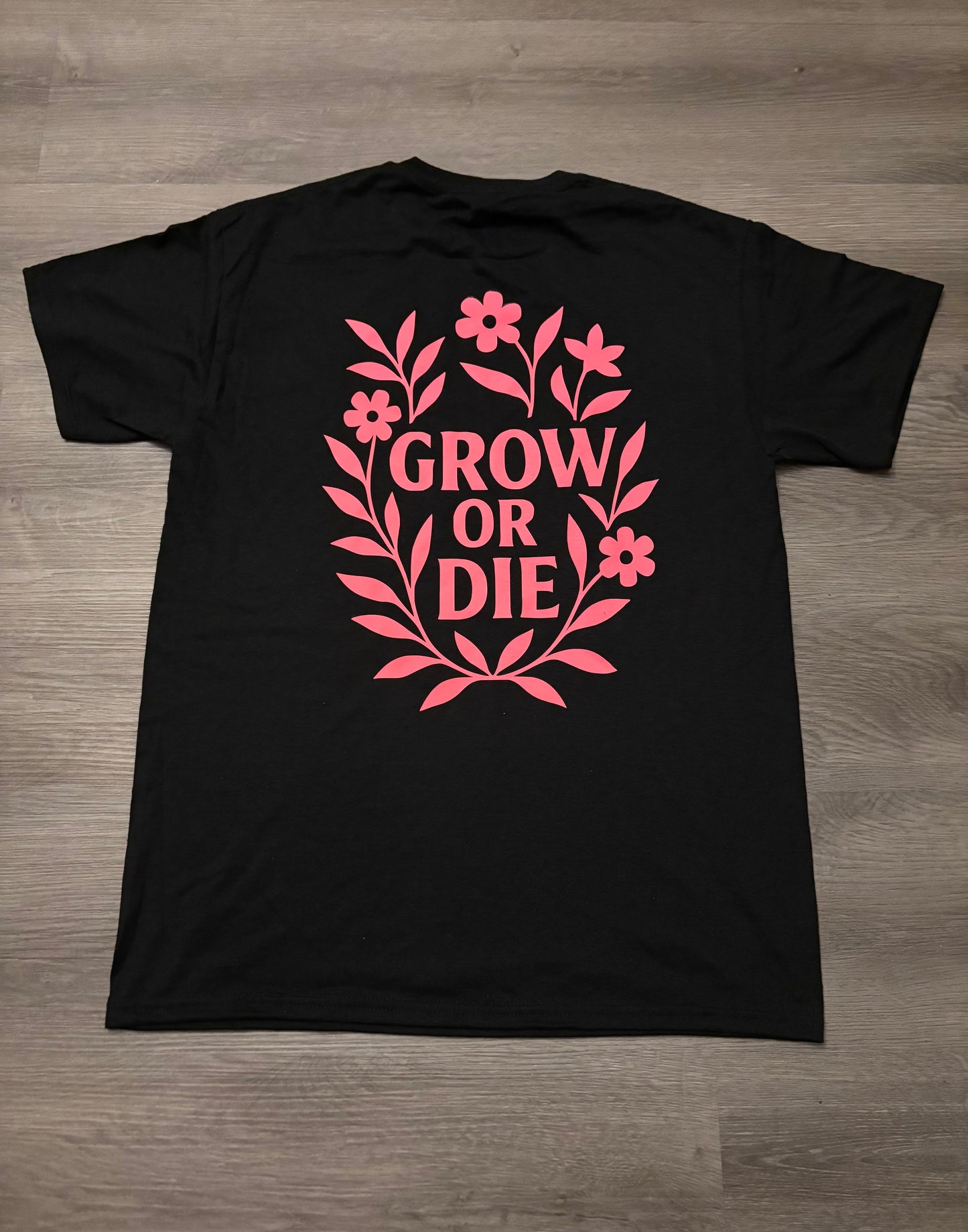 Grow or Die Rose Tee – Black