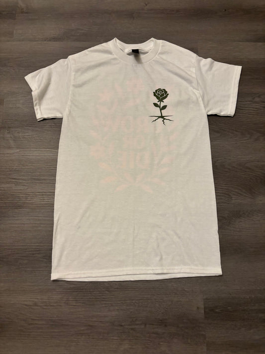 Grow or Die Rose Tee – White
